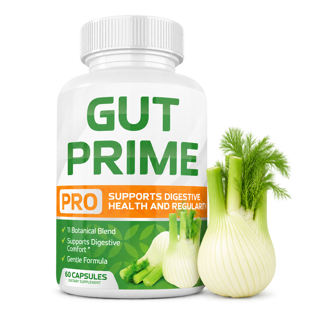 Gut Prime Pro bottle with fennel